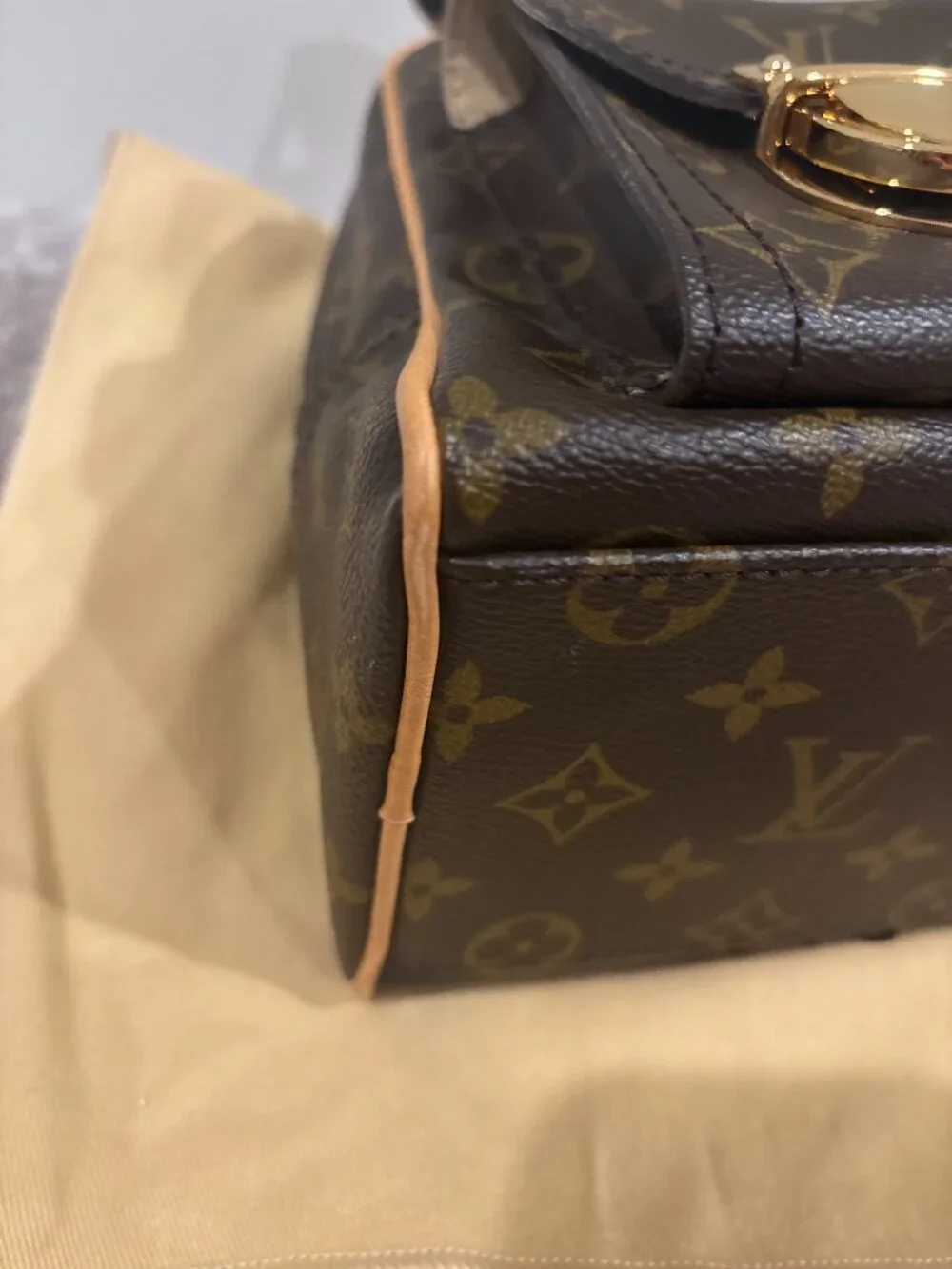 Louis Vuitton Manhattan PM Handbag Brown Monogram Canvas